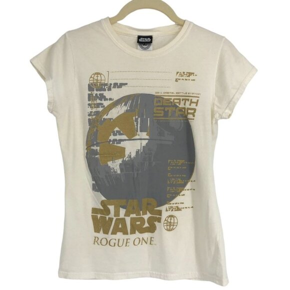 Star Wars official off white graphic print Rogue One short sleeve t-shirt size S - Picture 1 of 12
